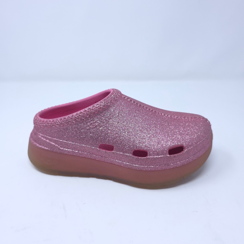 UGG Sport Yeah Glitter Pink Clogs Kids Size K1 Slip On Sandals Shoes